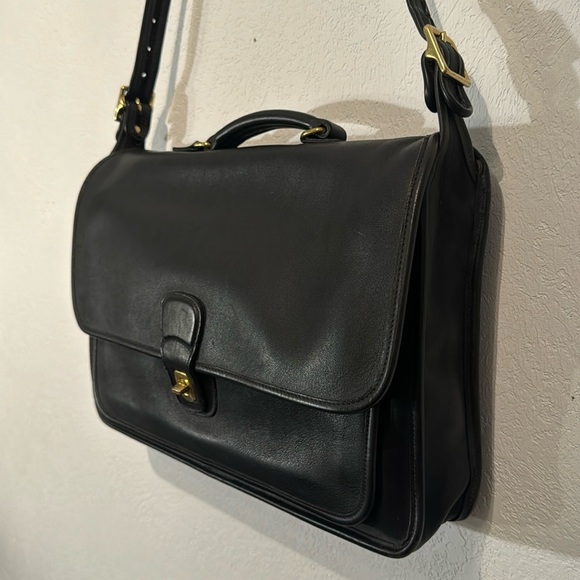 COPY - Vintage COACH 5180 Metropolitan Black Leather Brief Bag - Picture 2 of 16